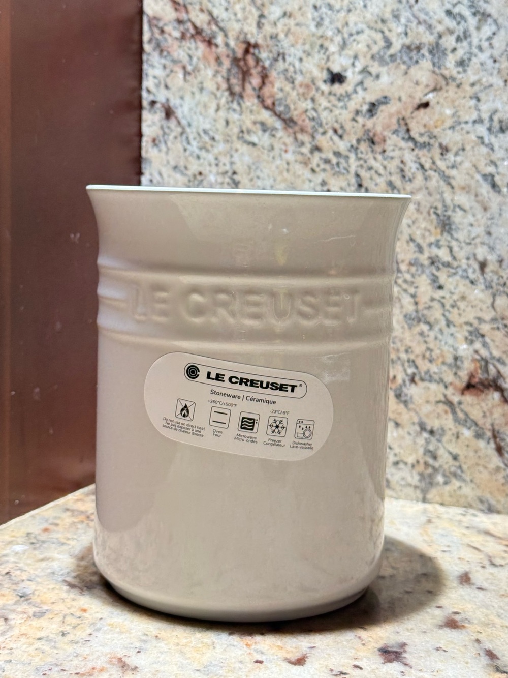 Le Creuset White Stoneware Utensils Crock